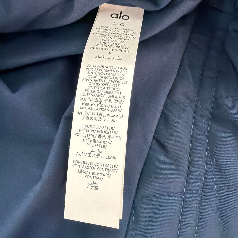 Alo Yoga Unisex Navy Sherpa Edge Shacket Size L - Picture 6 of 10